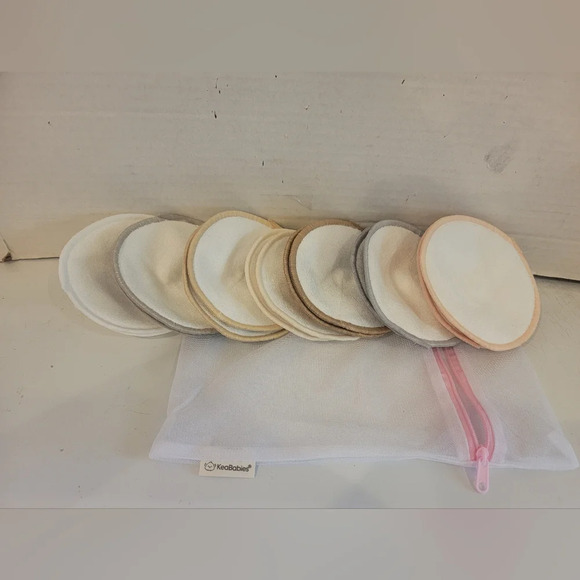 NEW - 7 PAIR -‎ ORGANIC KEABABIES REUSABLE BREAST NURSING PADS - Picture 1 of 3
